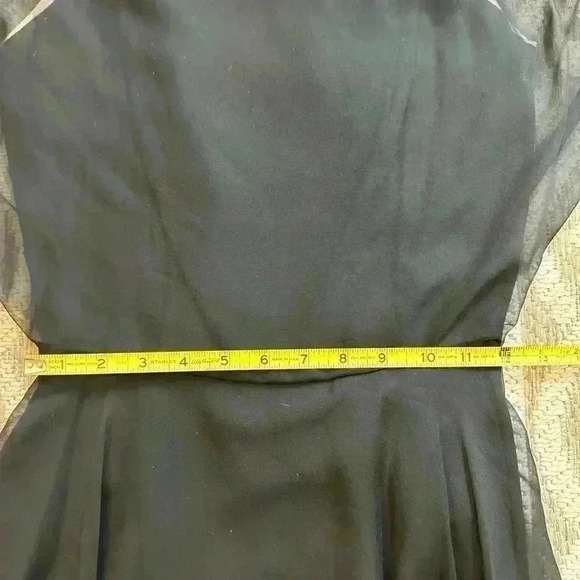 Georgia Bullock Vintage 1960’s Sheer Silk Overlay Black Midi Dress Sz Small. - Picture 11 of 13